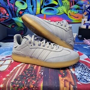adidas gazelle silver green womens Adidas white + metallic green Sambae sneakers